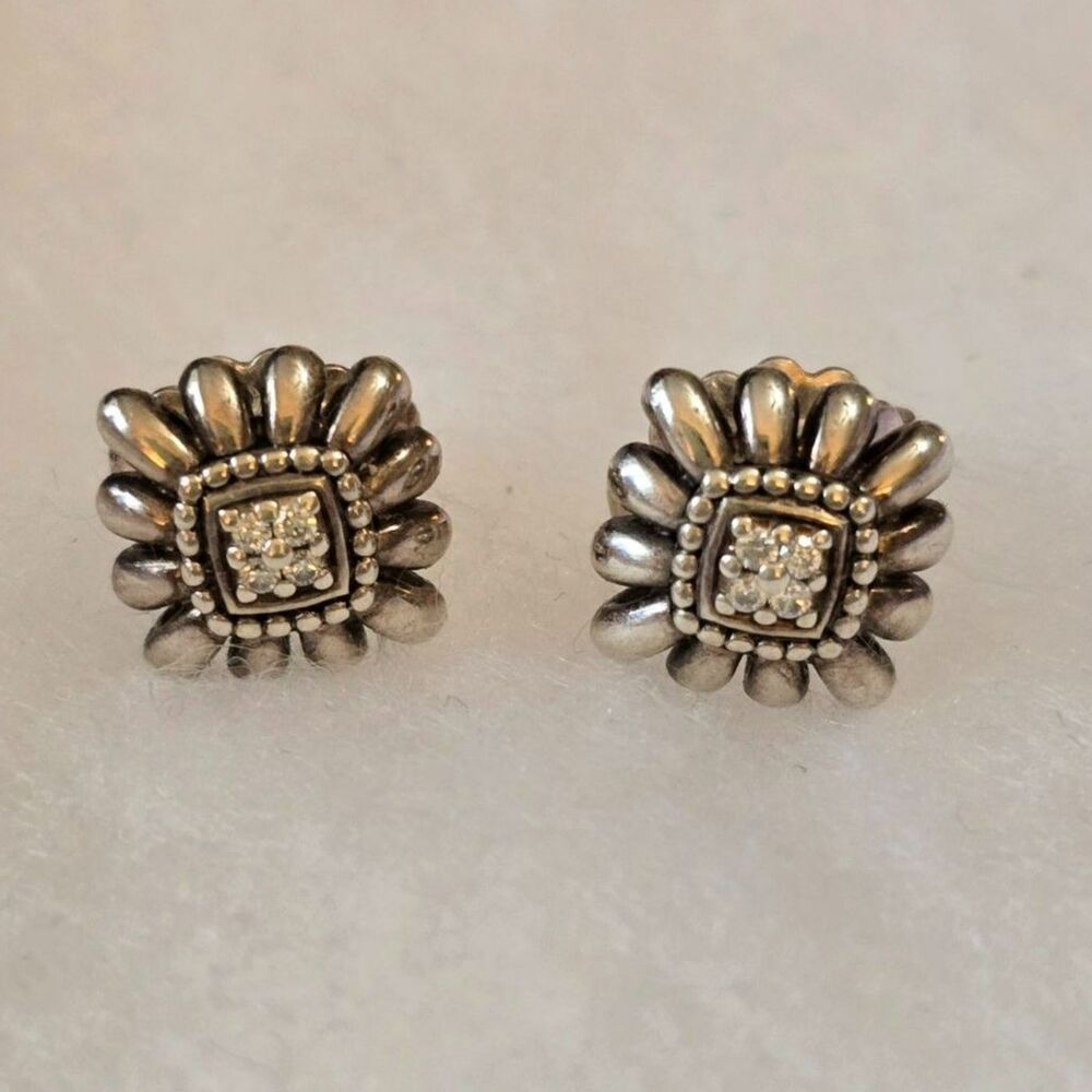 Lagos Daisy Pret-a-Porter Diamond Sterling Silver Stud Earrings